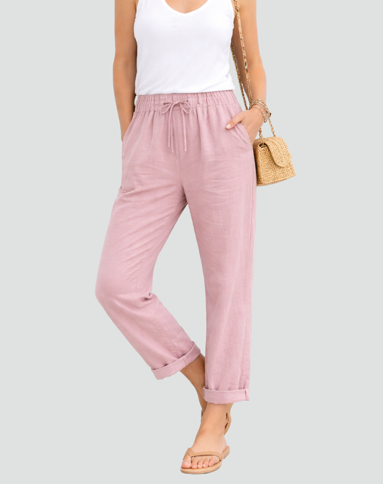 Luchtige Broek Met Elastische Taille En Taps Toelopende Pijpen