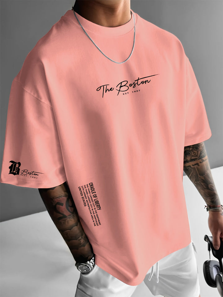 T-shirt Heren | Slogan Print & Comfortabele Loose Fit