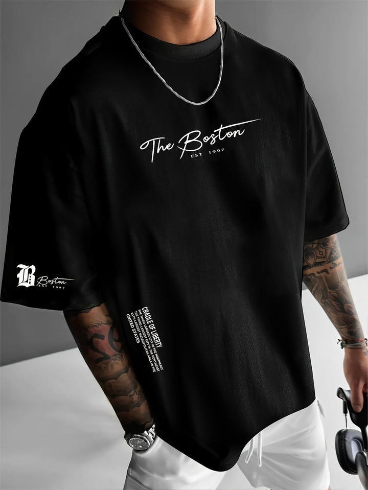 T-shirt Heren | Slogan Print & Comfortabele Loose Fit