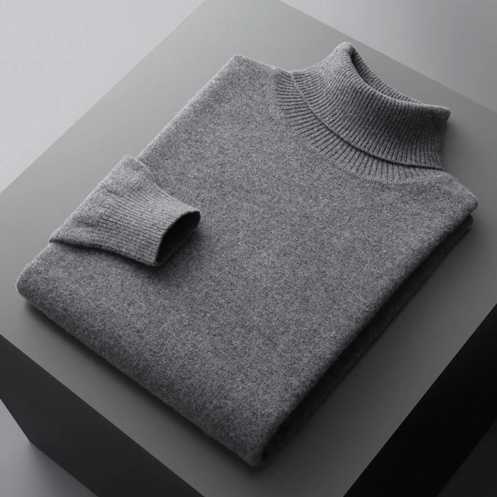 Trui met hoge turtleneck kraag en lange mouwen