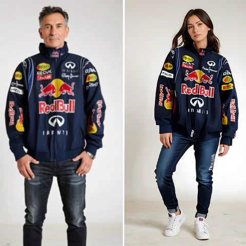 Unisex Racing jas met hoge kraag en volledige ritssluiting