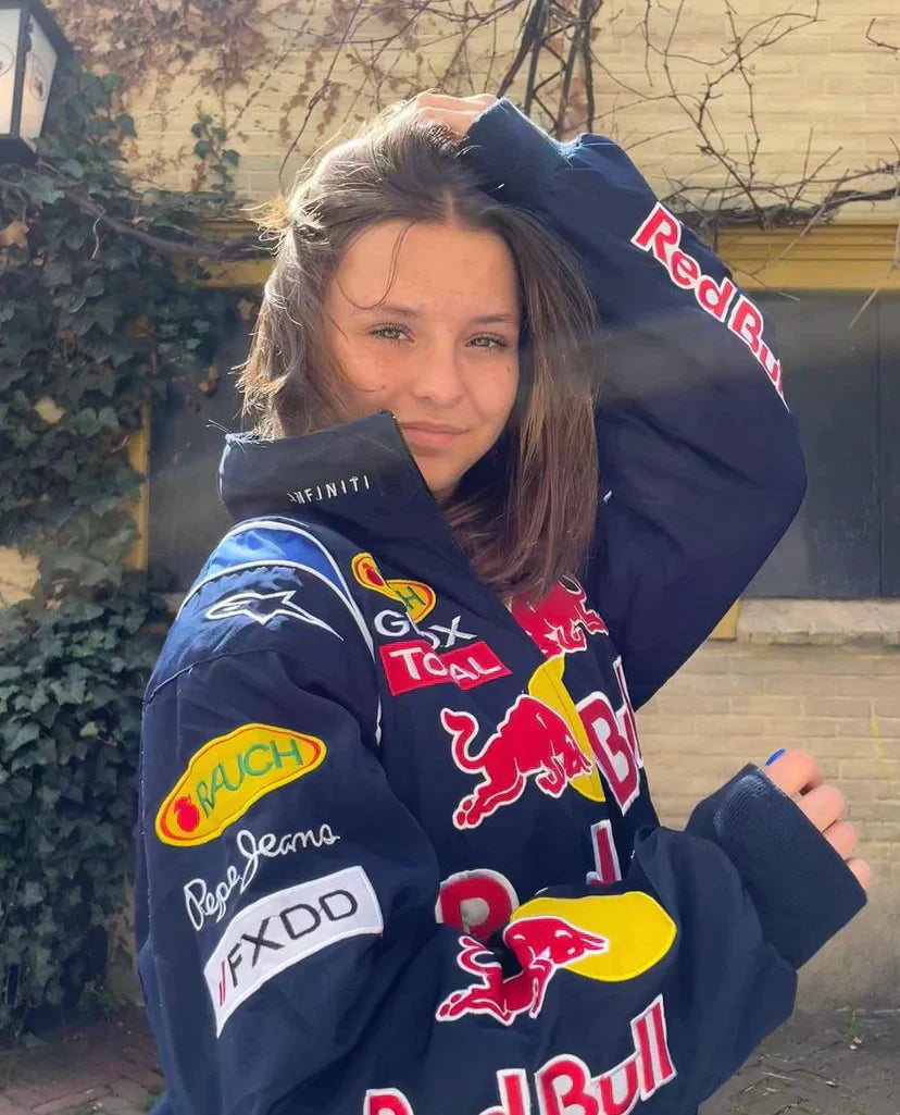 Unisex Racing jas met hoge kraag en volledige ritssluiting