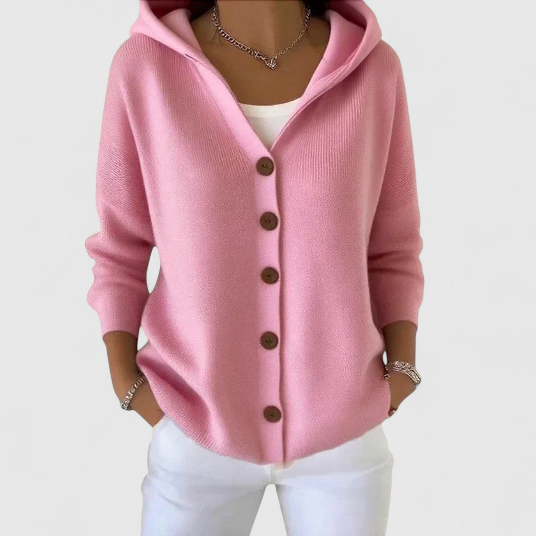 OLIVIA – KNOPEN-UP HOODIE CARDIGAN