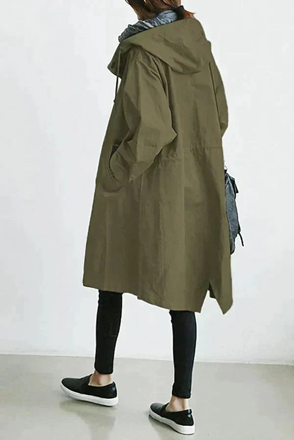 Nicky - Lange trenchcoat met capuchon