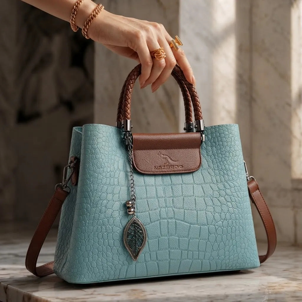 L'Éloriée Gegraveerde Vintage Leren Tas