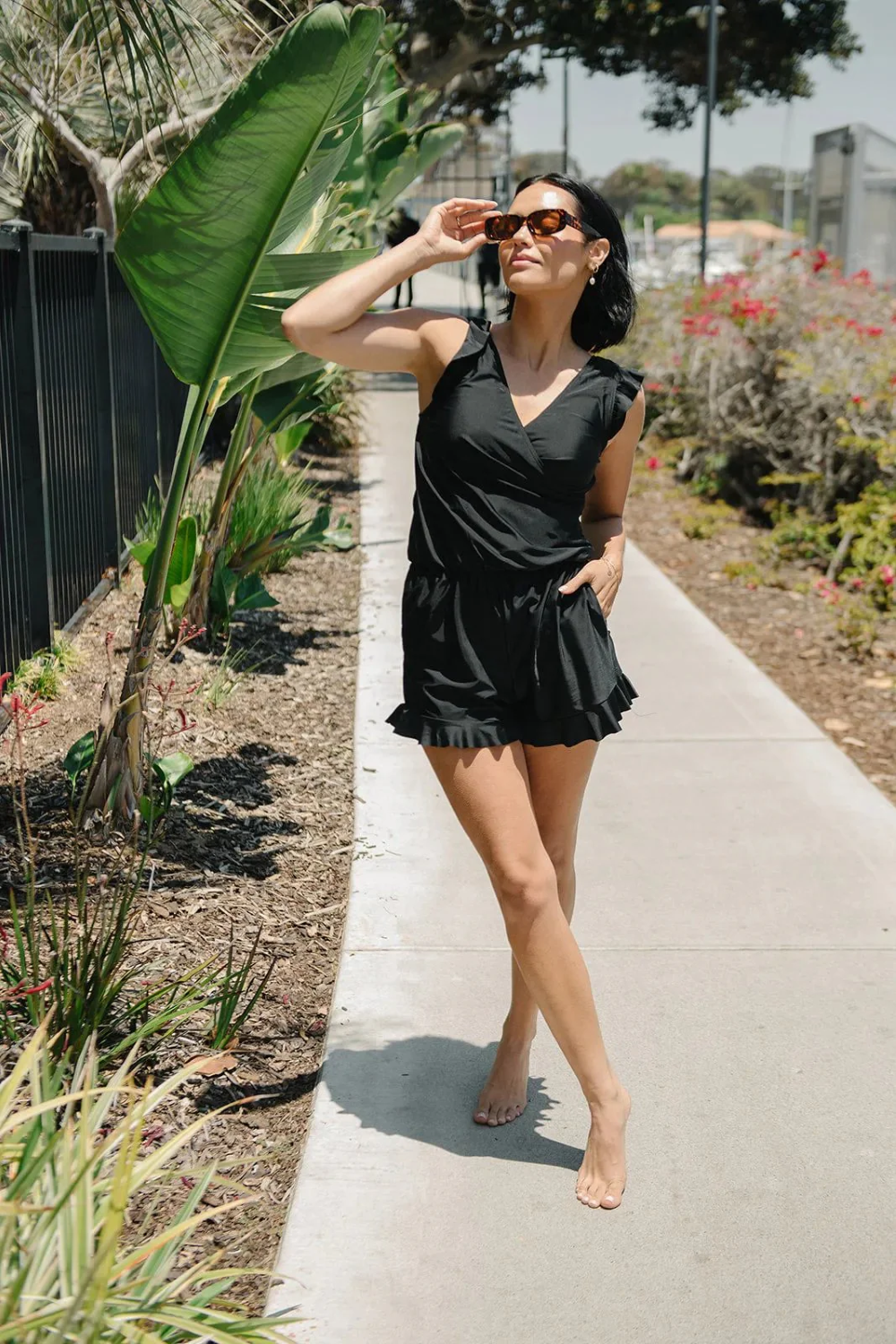 Saar - Badpak Playsuit met ingebouwde BH