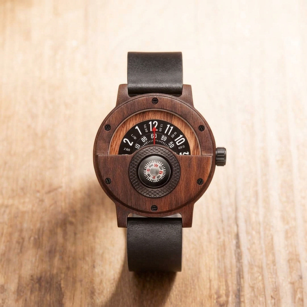Boreale Walnoot Houten Horloge