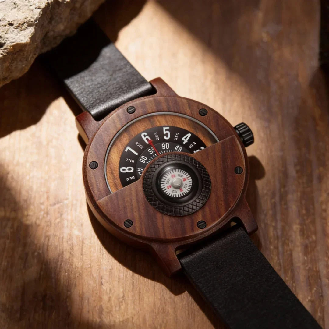 Boreale Walnoot Houten Horloge