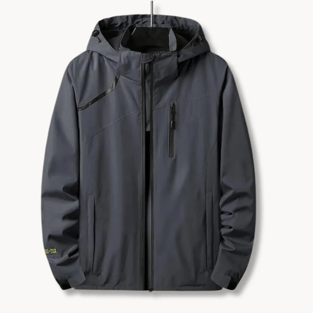 Hugo | Windbreaker jas met capuchon en borstzak met rits