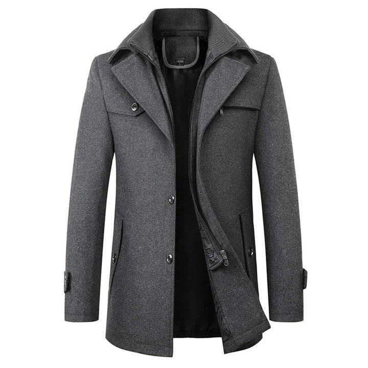 Winterjas Heren | Lange Winterjassen Heren | Gelaagde sluiting & hoge kraag voor extra comfort