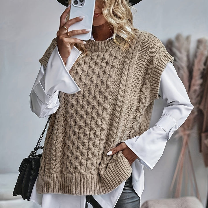 Bridget | Gezellige Kabelgebreide Sweater Vest