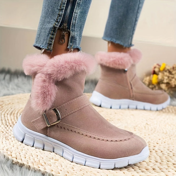 Nora | Gezellige Pluche Winterlaarzen met Bies