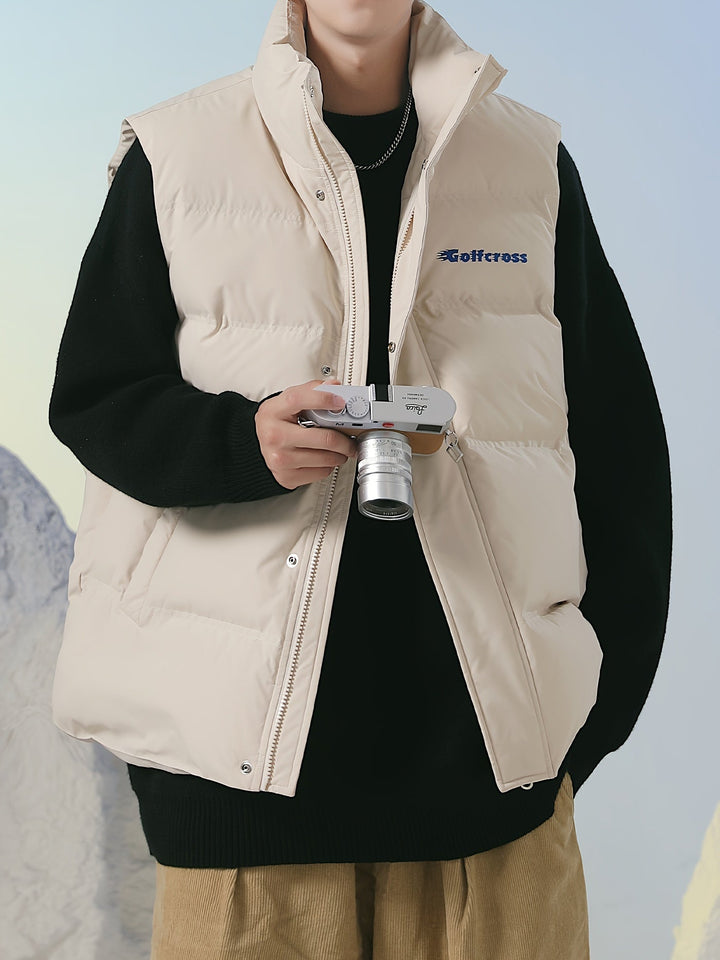 Golf Cross™ | Fleece-Lined Bodywarmer met Opstaande Kraag Heren | Loose fit | Warmte voor koude dagen - Perfect voor alledaags gebruik - Tijdloos design