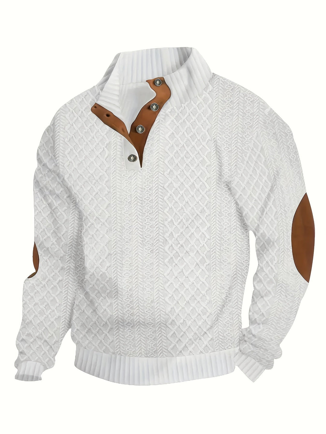 Ronan | Staande Kraag Knop Henley Trui