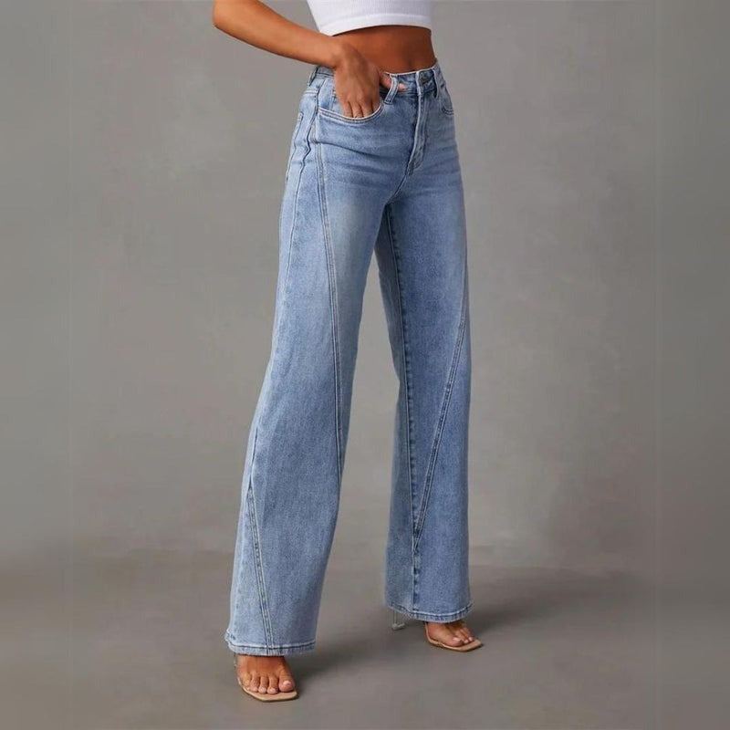 Wijde Pijpen Jeans Voor Dames Met Hoge Taille Pasvorm