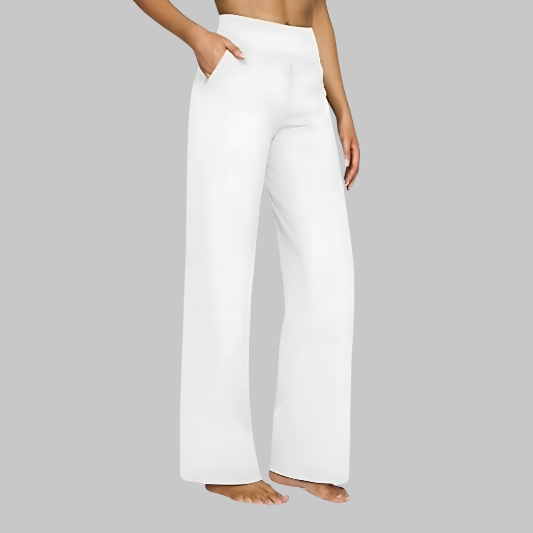 Hoge Taille Dames Broek Met Rechte Pijpen En Zakken