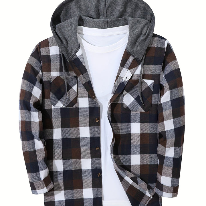 Braxton | Geruit Hooded Shirt