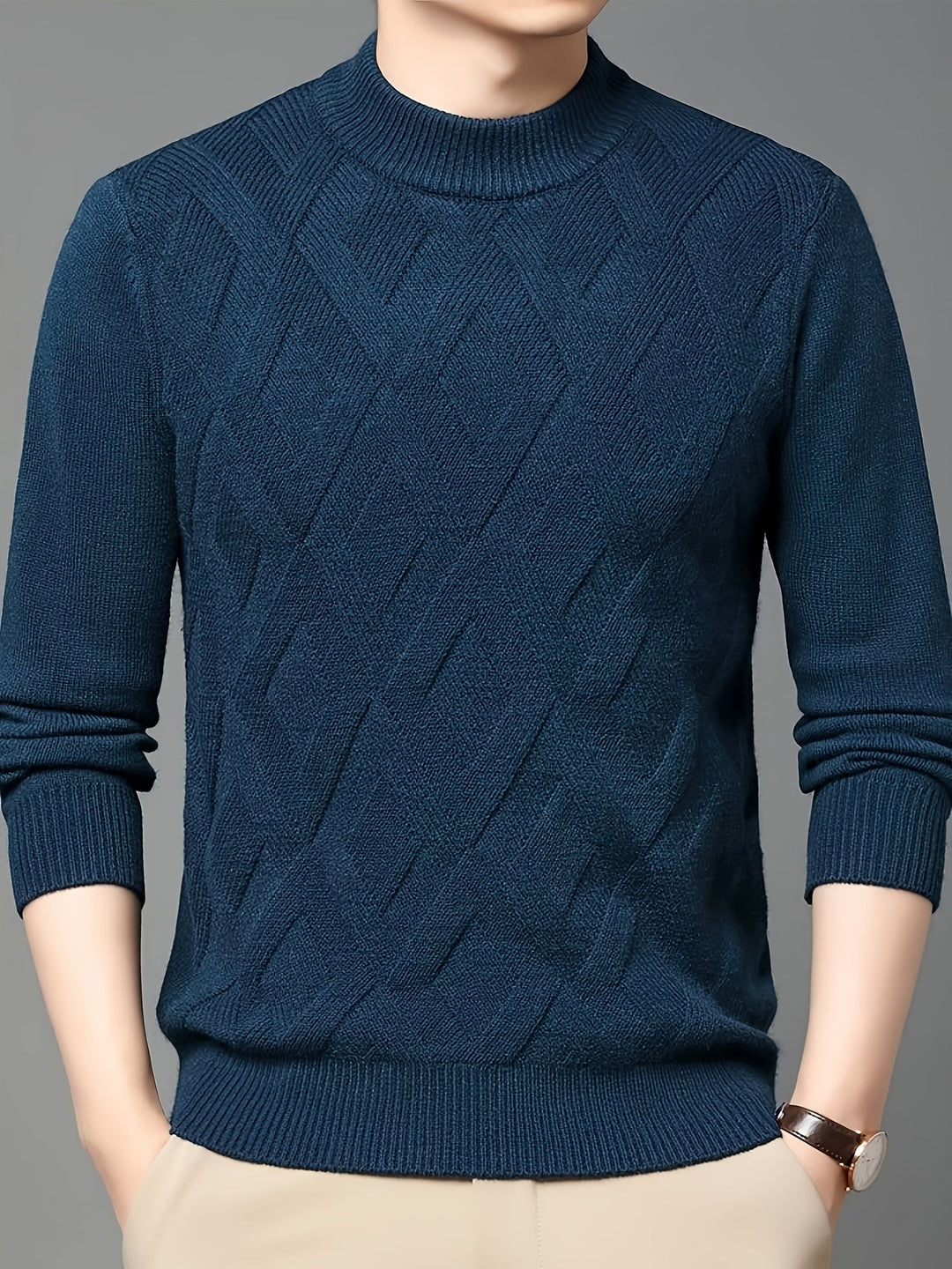 Ellis | Getextureerde Mock-Neck Trui