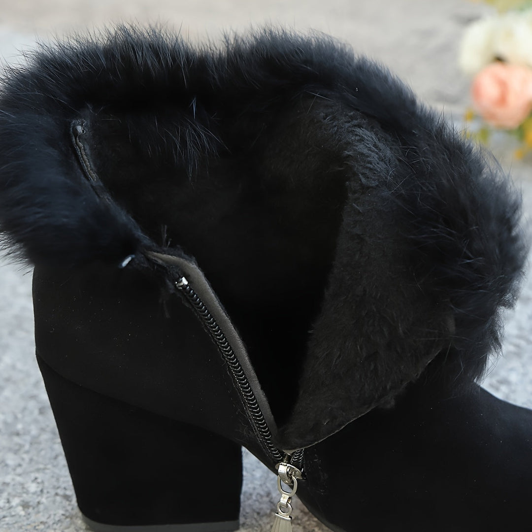 Frances | Warme Blockhak Enkellaarsjes