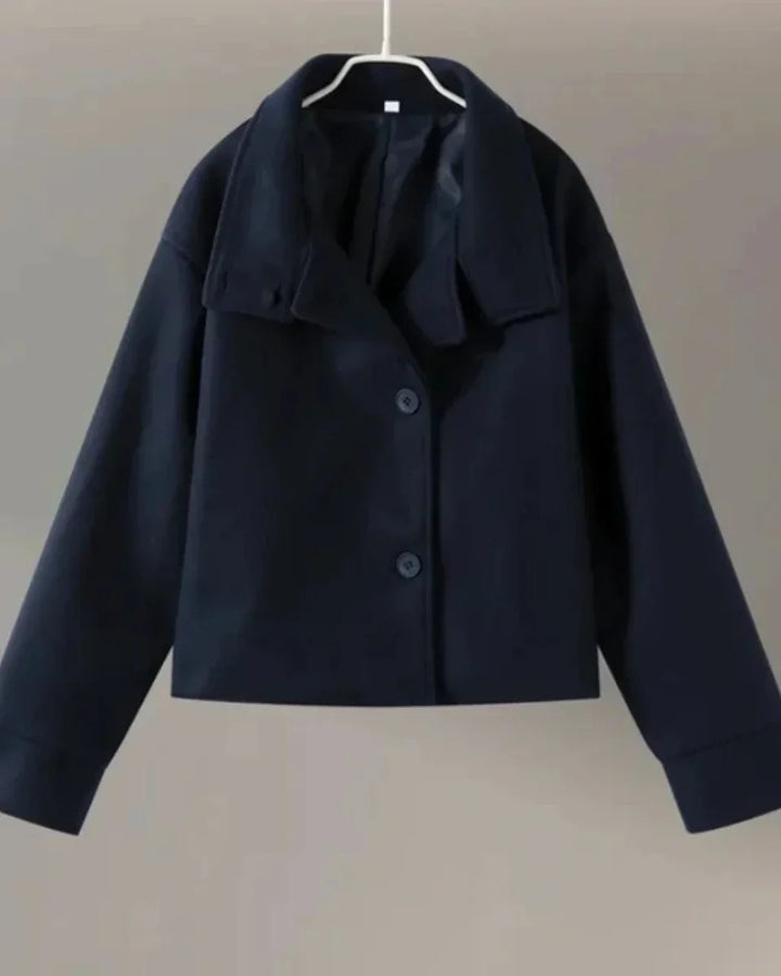 Tuğba | Cropped High-Neck Poised Coat