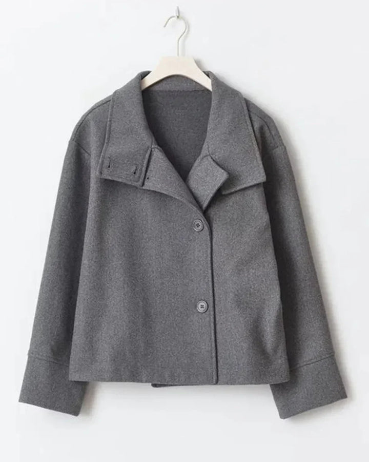 Tuğba | Cropped High-Neck Poised Coat