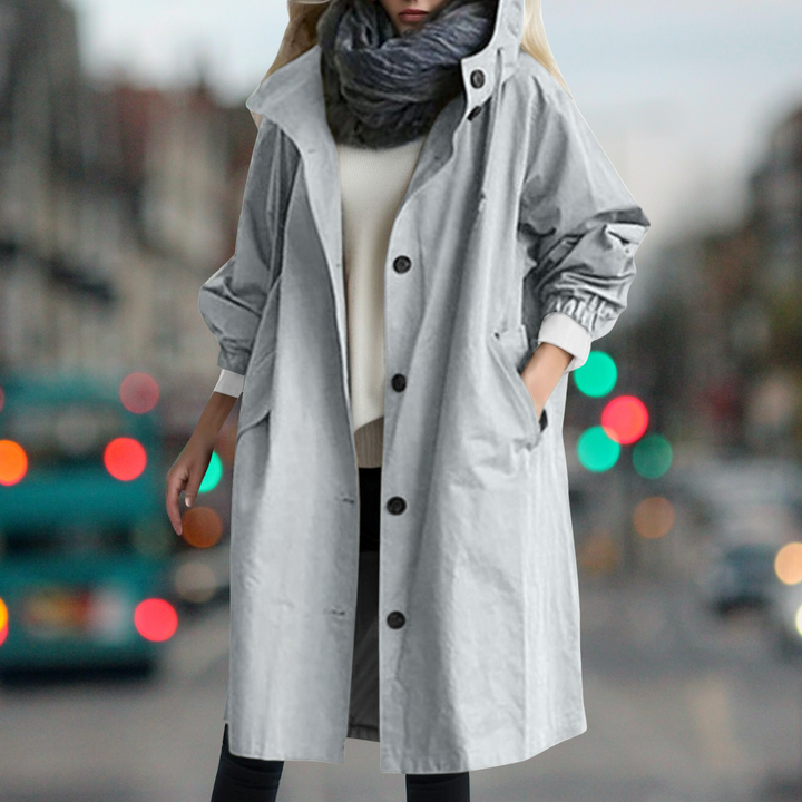 Ambra | Fit-and-Flare Hooded Verfijnde Trenchcoat