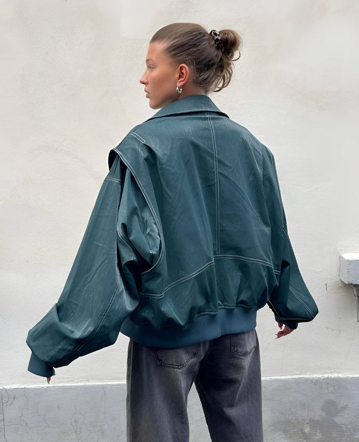 Rozemarijn | Oversized Statement Gestructureerde Bomberjack
