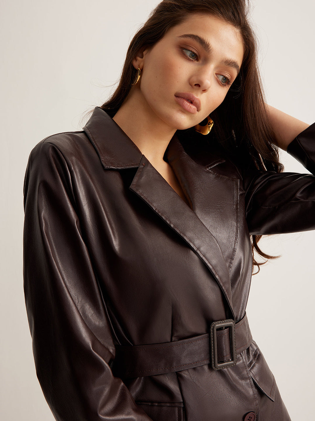 Amber | Geknoopte Elegante Leren Jas