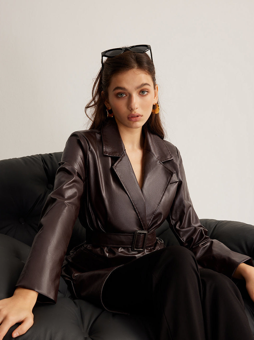 Amber | Geknoopte Elegante Leren Jas