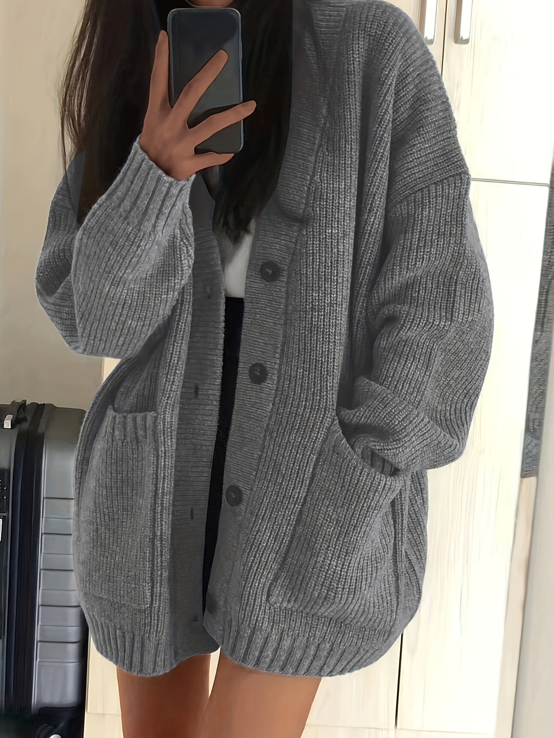 Maisie | Ontspannen Knopen-Voorkant Cardigan