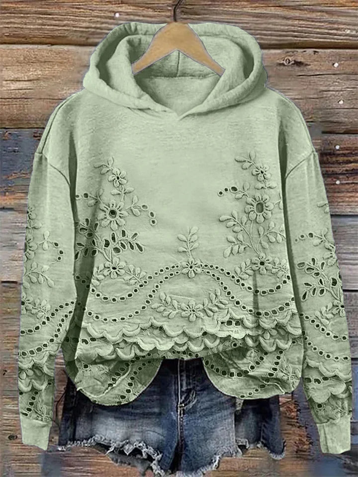 Regine - Gezellige Hoodie met Bloemenprint