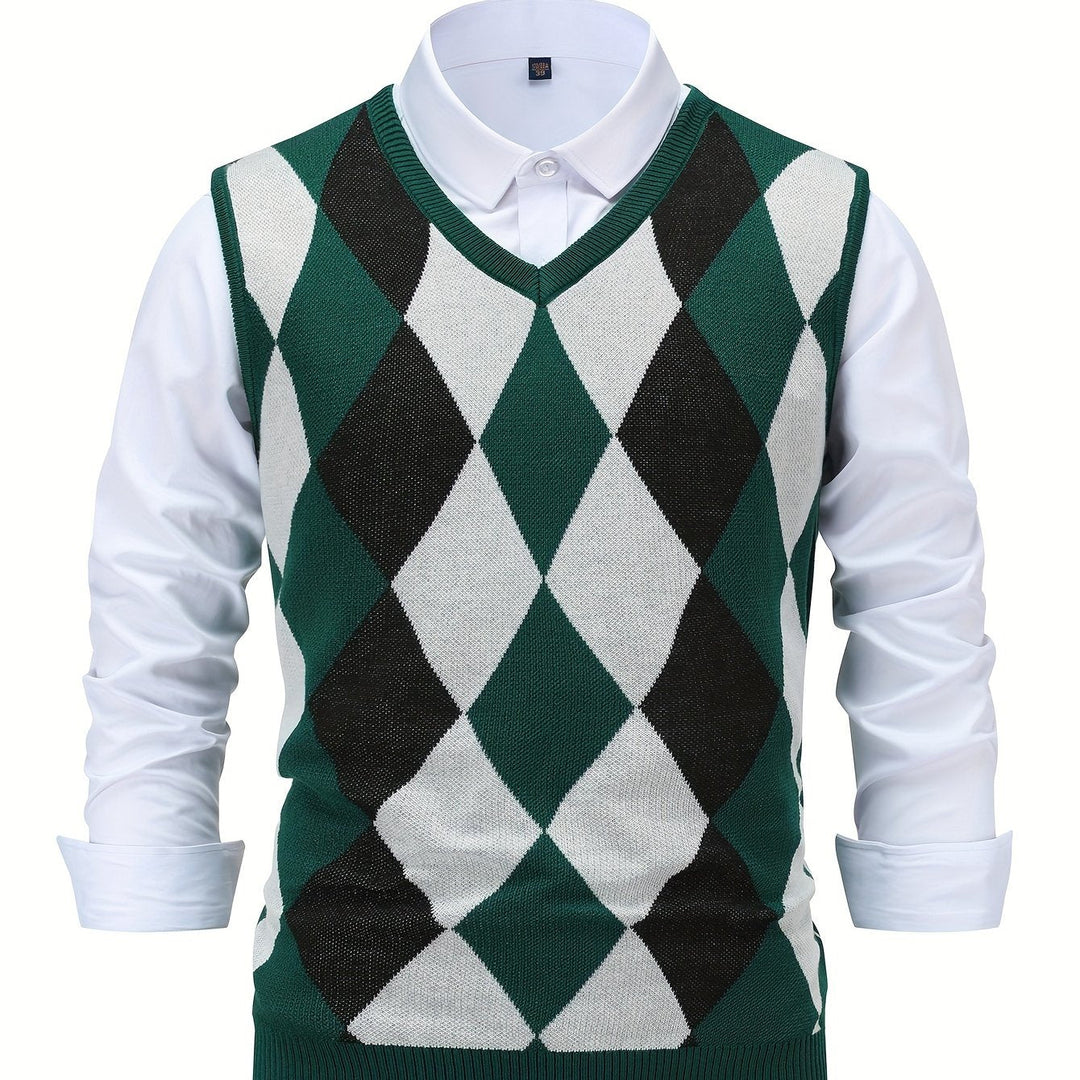 Chandler | Klassieke Argyle Sweater Vest