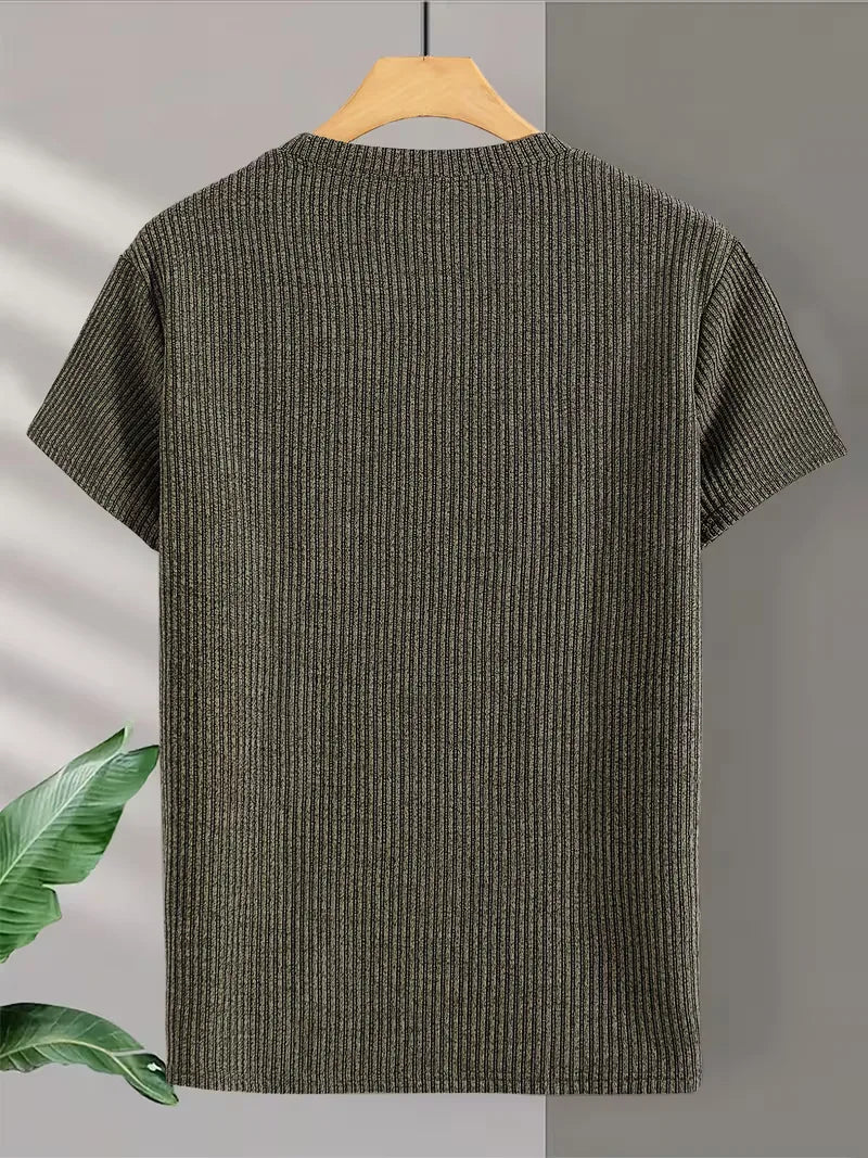 Casual heren T-shirt met jacquard patroon