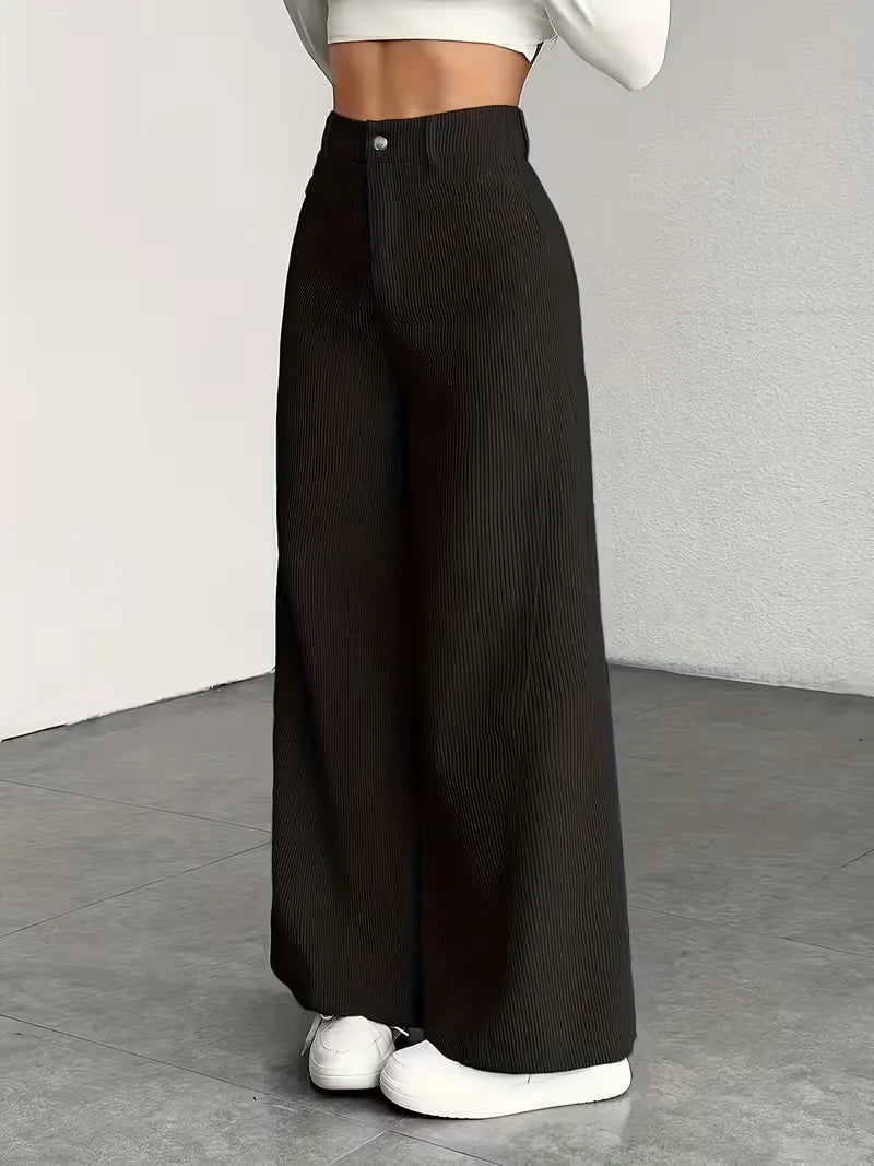 Wide leg broek met hoge taille