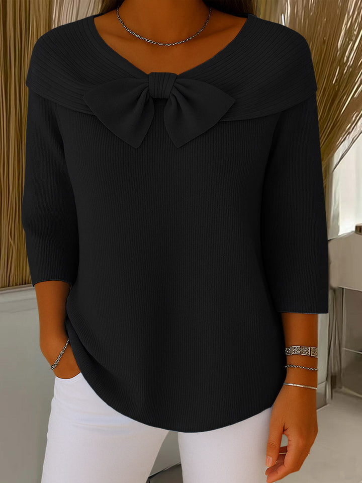 Helen - Elegante gebreide trui met strikdetail