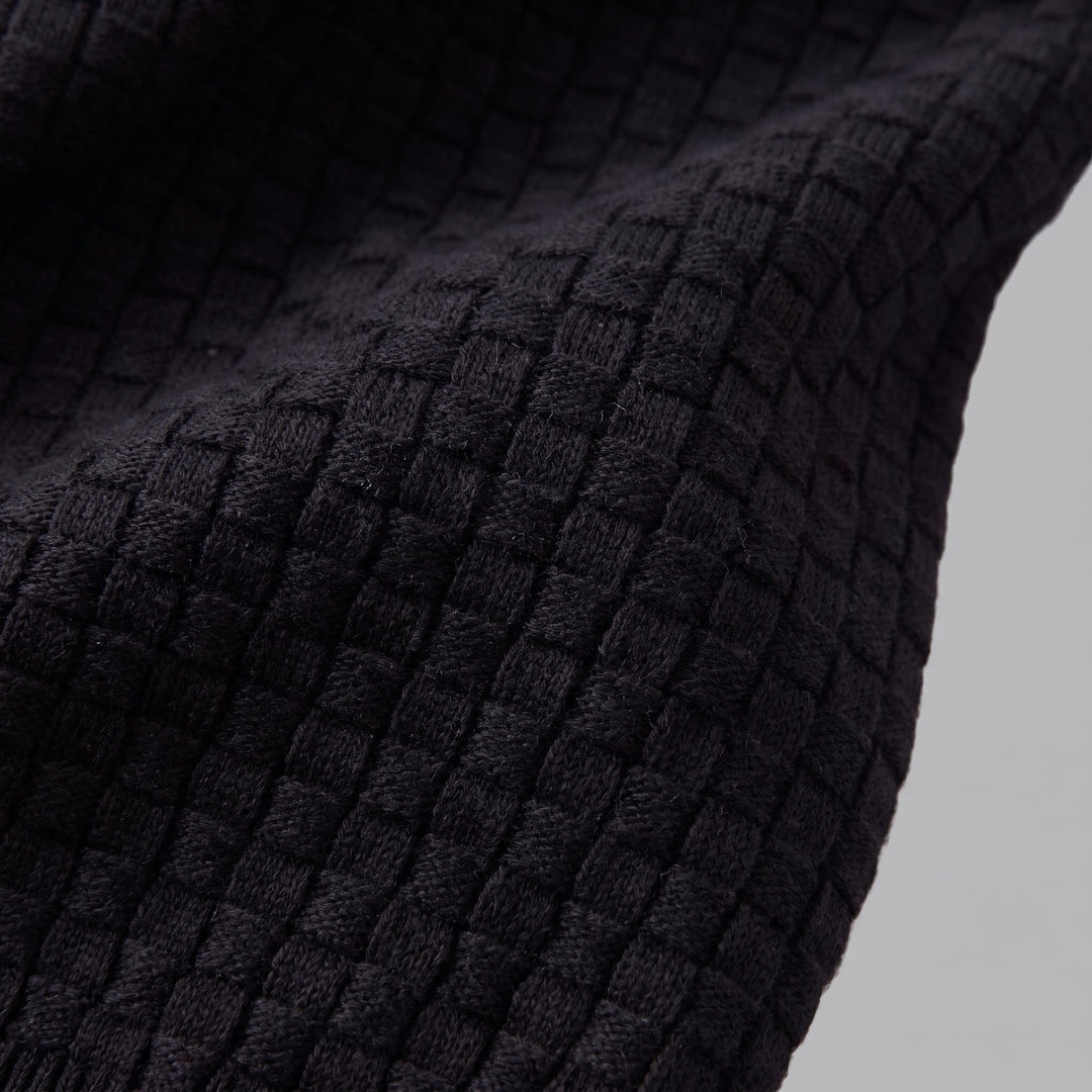Basket Weave Knit T-Shirt Heren Crew Neck Zomer