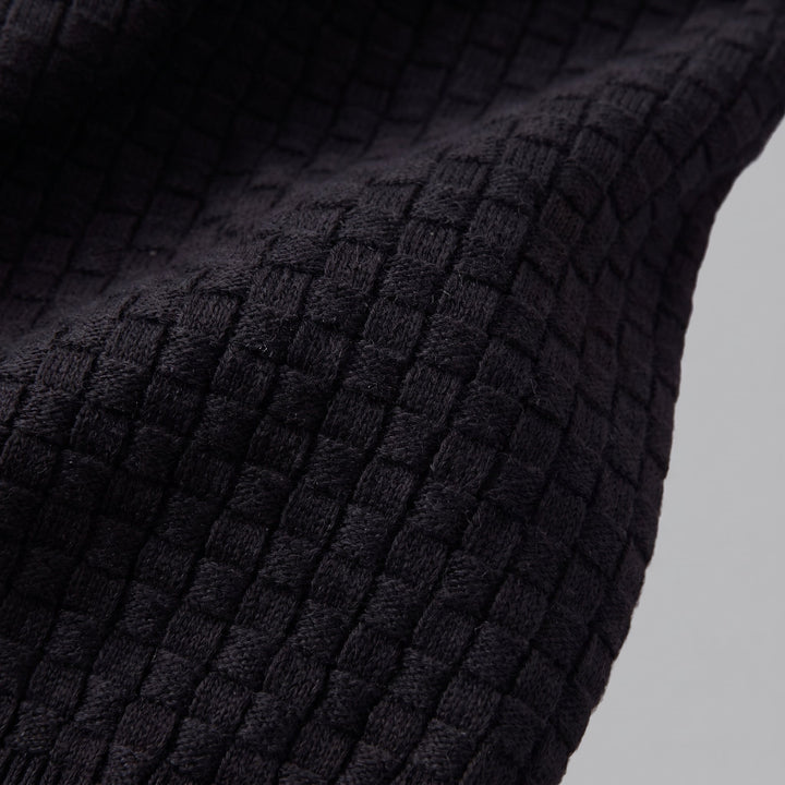 Basket Weave Knit T-Shirt Heren Crew Neck Zomer