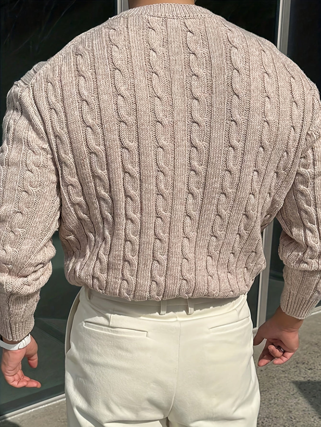 Jonas | Kabelgebreide Crew Neck Trui