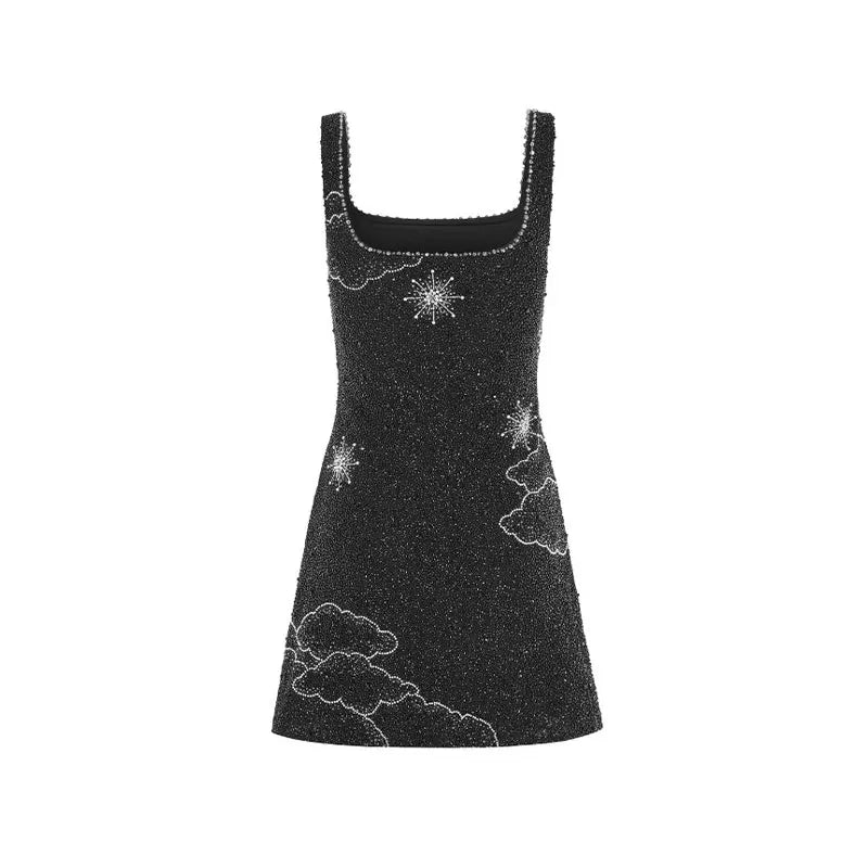 Mouwloze Mini Jurk Met Pailletten Voor Avondevenementen