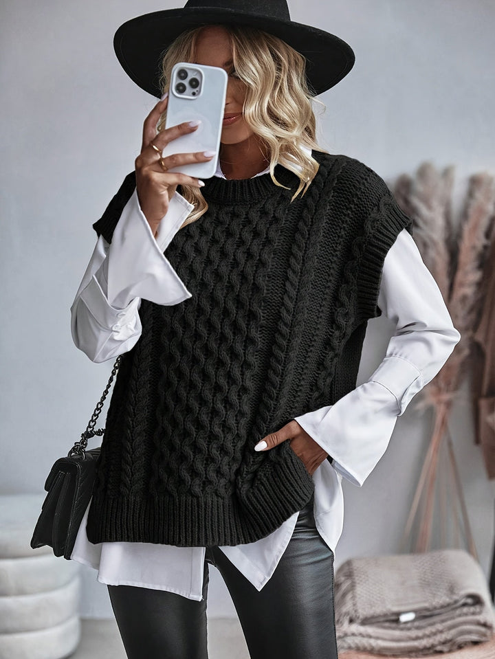 Bridget | Gezellige Kabelgebreide Sweater Vest