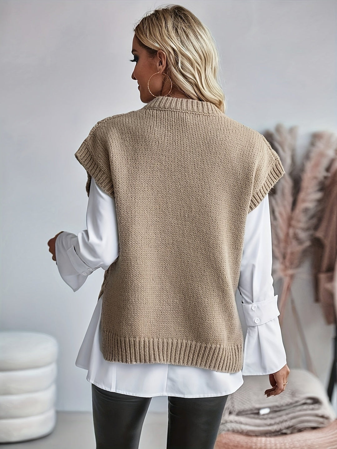 Bridget | Gezellige Kabelgebreide Sweater Vest