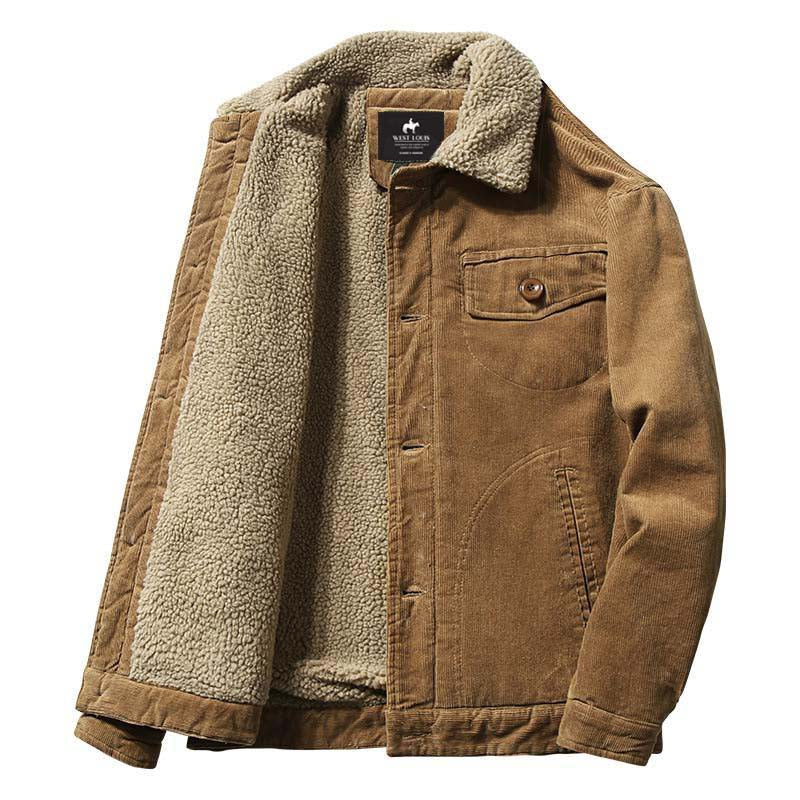 Blake | Trendy corduroy herenjack met bontvoering