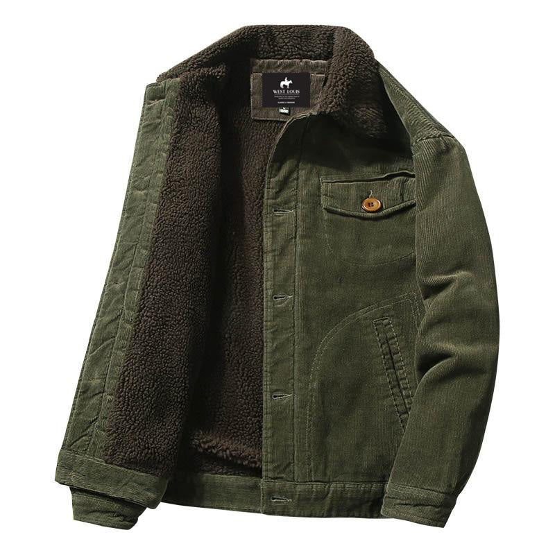Blake | Trendy corduroy herenjack met bontvoering