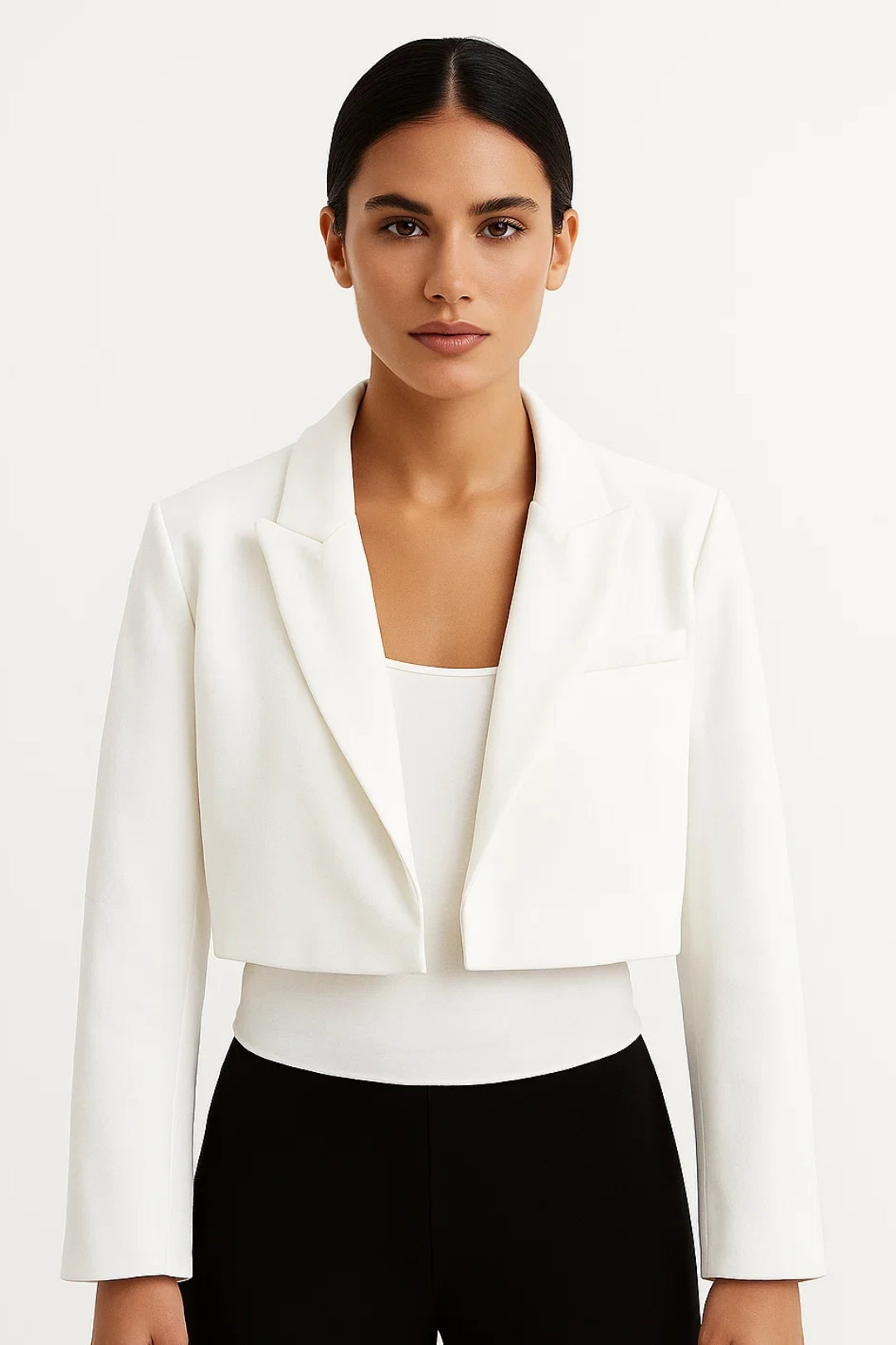 Blazer Dames Cropped Revers Kraag Getailleerd Casual Formeel