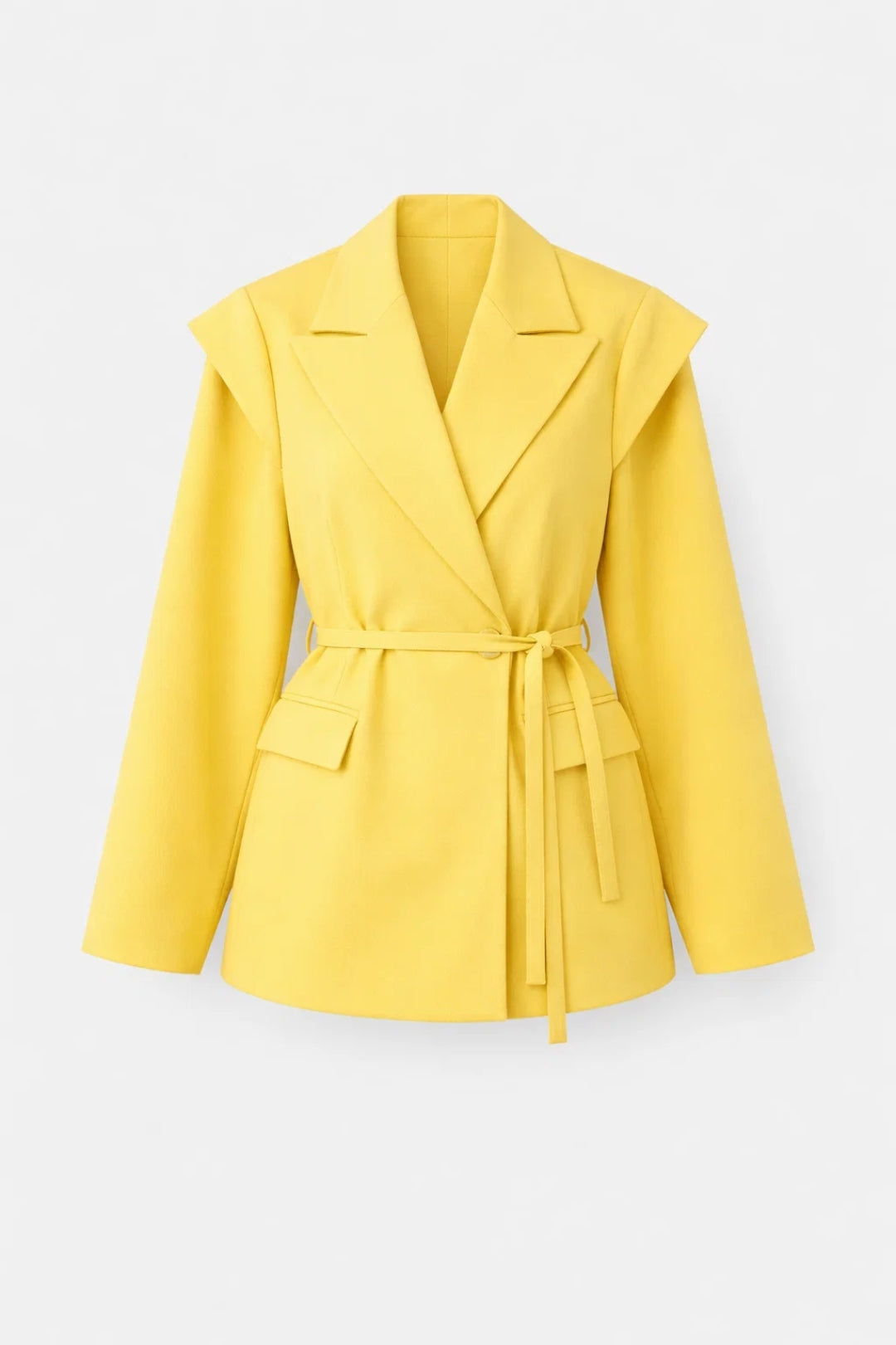 Blazer Dames Getailleerd Ceintuur Revers Kraag Kantoor