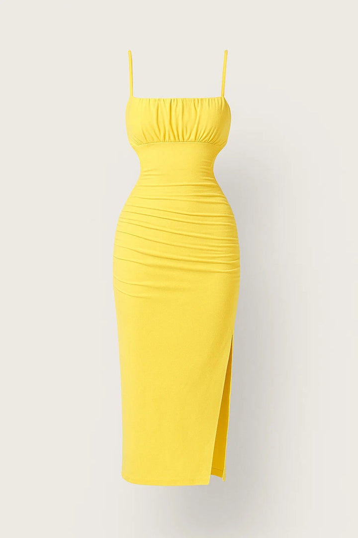 Bodycon Midi Jurk Dames Bandjes Zomer Casual