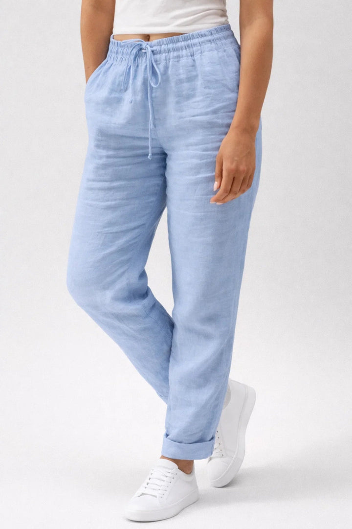 Pantalon Dames - Luchtige Rechte Broek met Trekkoord | Casual