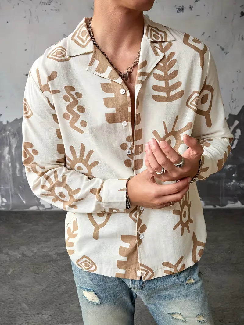 Casual overhemd met abstract print