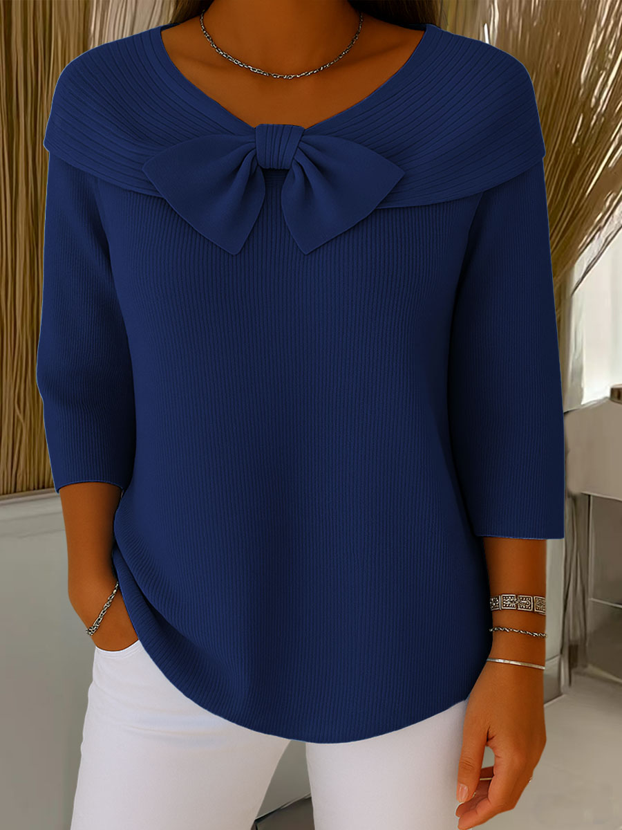 Helen - Elegante gebreide trui met strikdetail