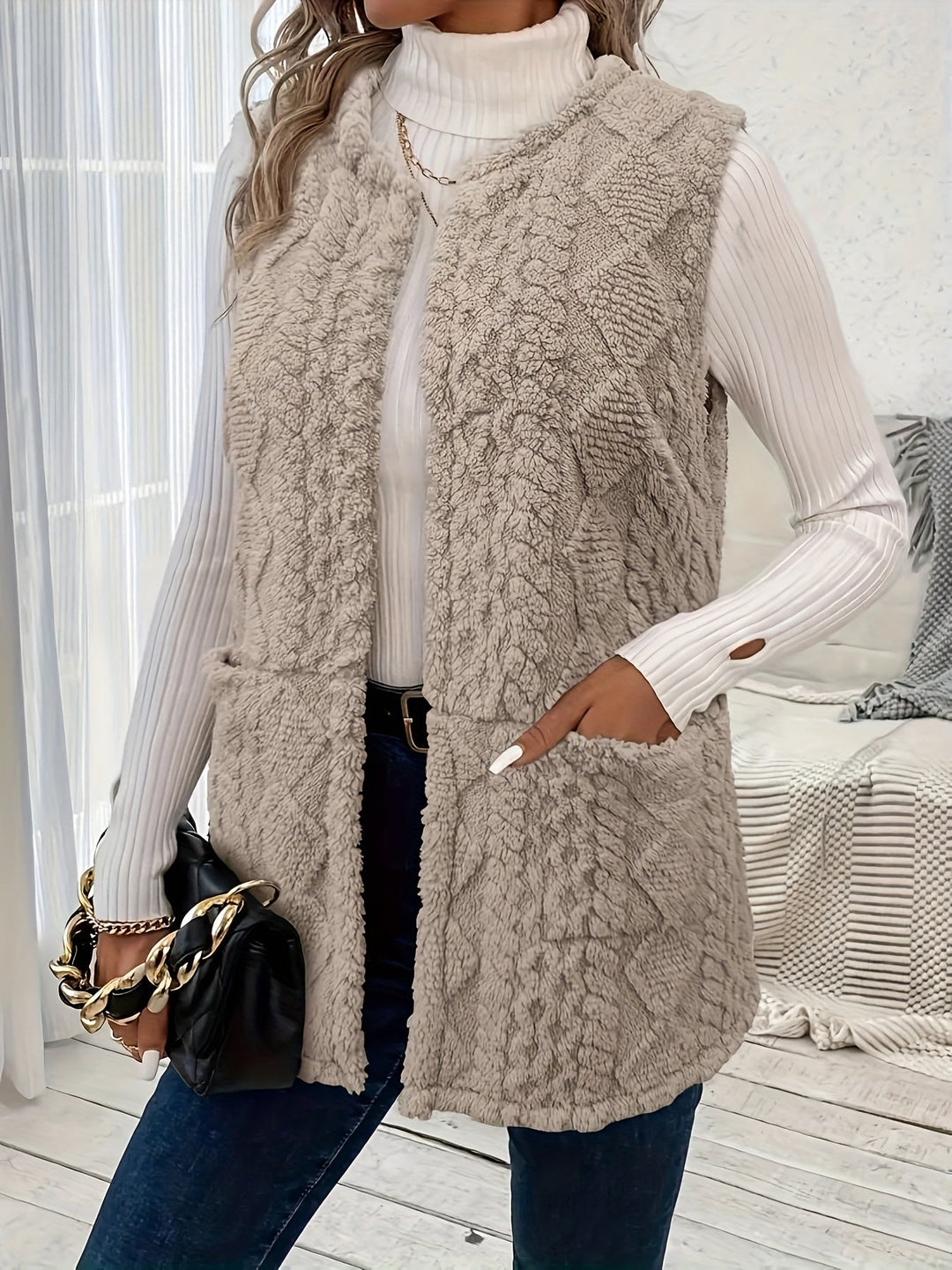 Brenna | Gezellige Textuurloze Mouwloze Vest